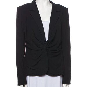 Escada Black Bitty Blazer Gathered Front Sz 10